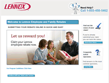 Tablet Screenshot of lennoxemployeerebates.com